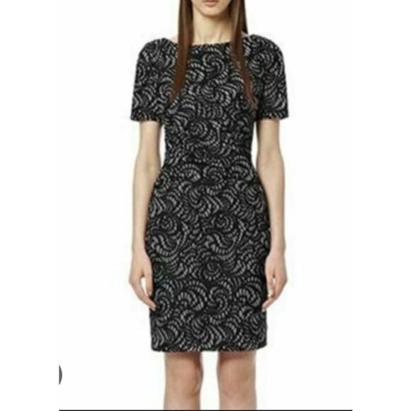 Reiss Janella Lace Overlay Knee Length‎ Shift Dress Womans 4 Whimsical Career - Picture 12 of 12